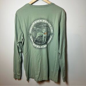 Southern Point Co. Men's Size L Long Sleeve Pocket Tee Hunting Dog Logo Outdoors